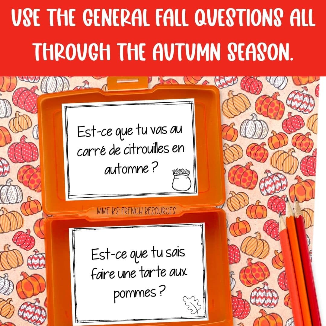 French Fall Conversation Activities | Seasonal French Speaking Practice 3 French fall conversation activities