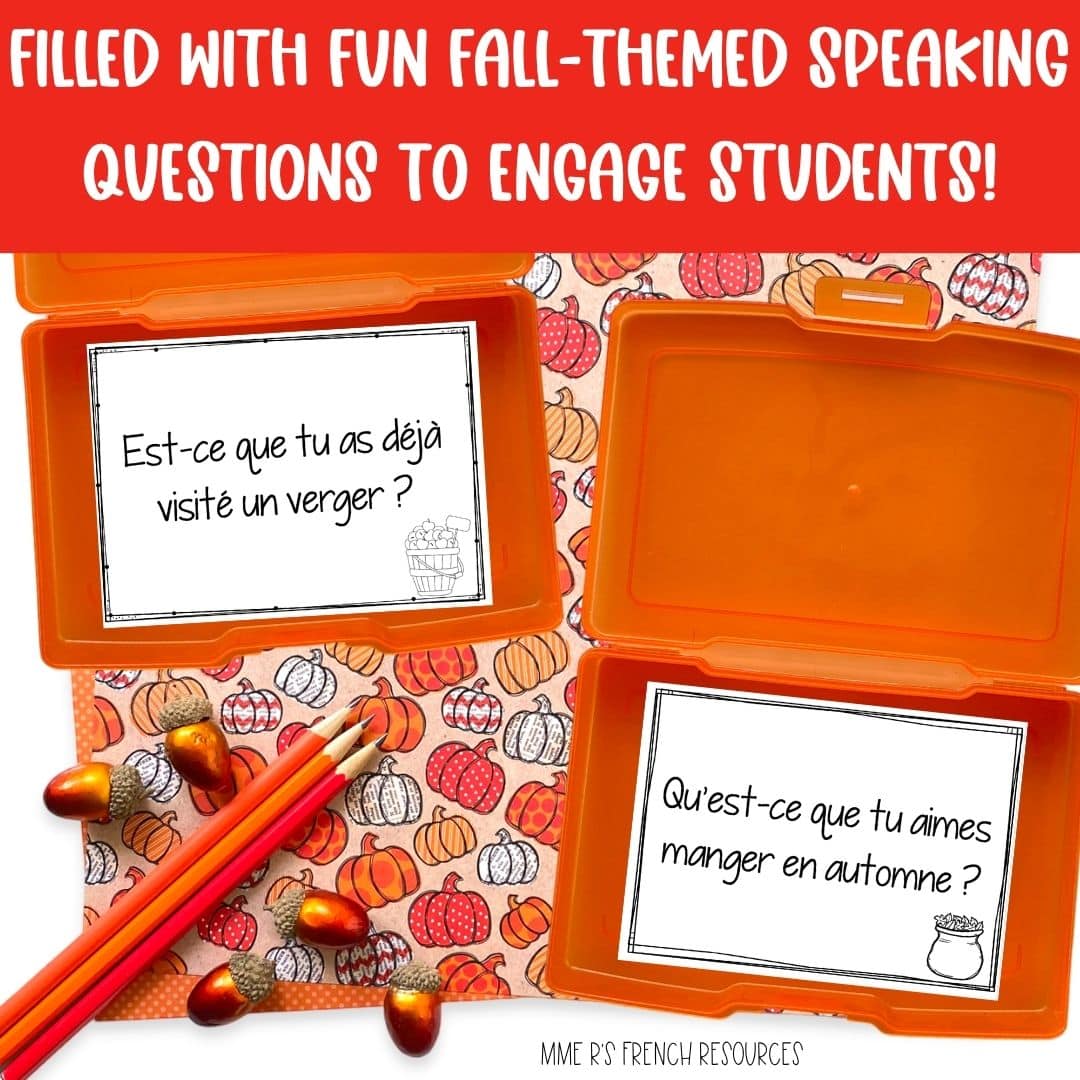 French Fall Conversation Activities | Seasonal French Speaking Practice 2 French fall speaking prompts