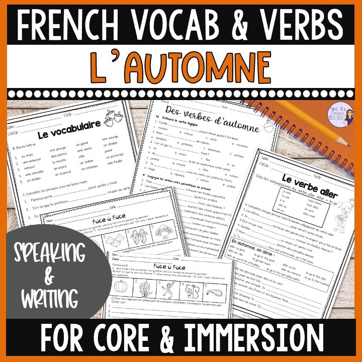 French Fall Activities | Core French & Immersion 1 French fall worksheets