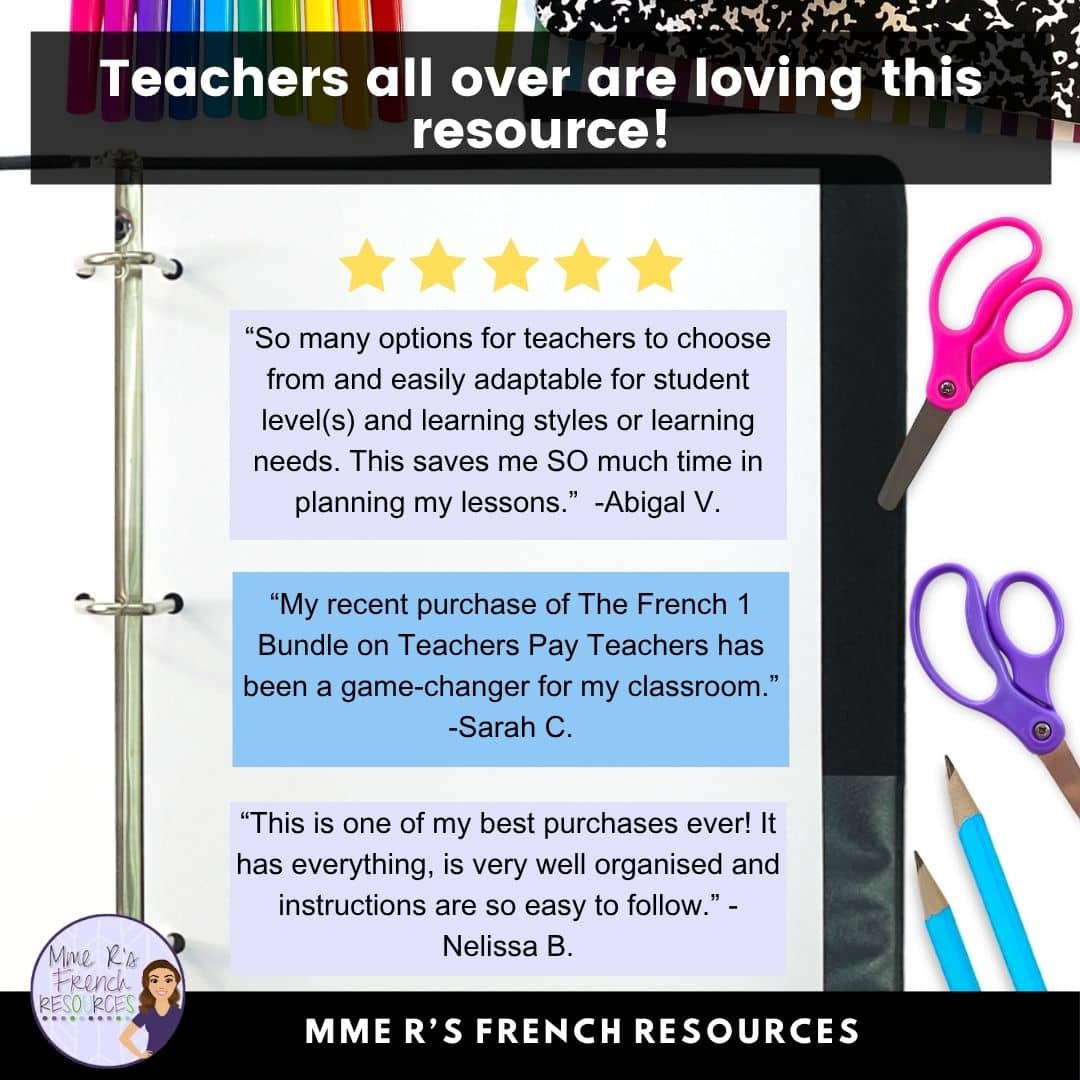 French 1 Curriculum | Full-Year Resource for Beginning French 11 Mme R's French Resources curriculum