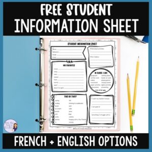 French student information sheet