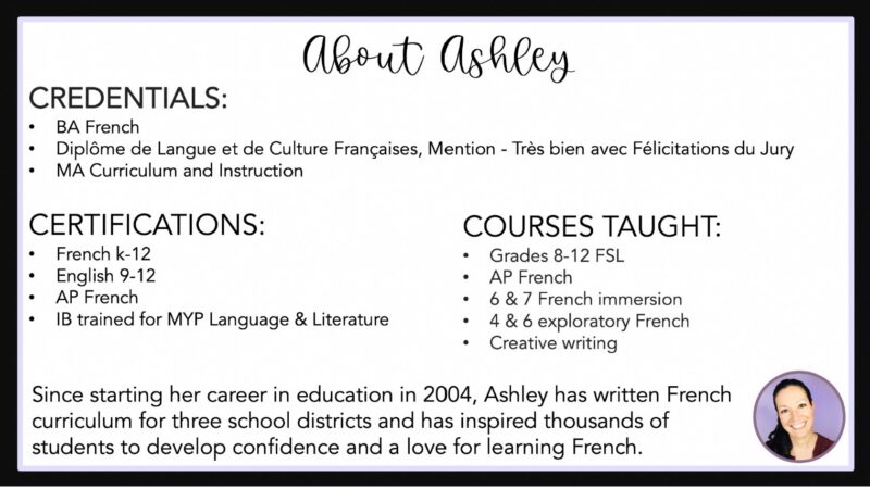 French 1 Curriculum | Full-Year Resource for Beginning French 14 About Mme R's French Resources