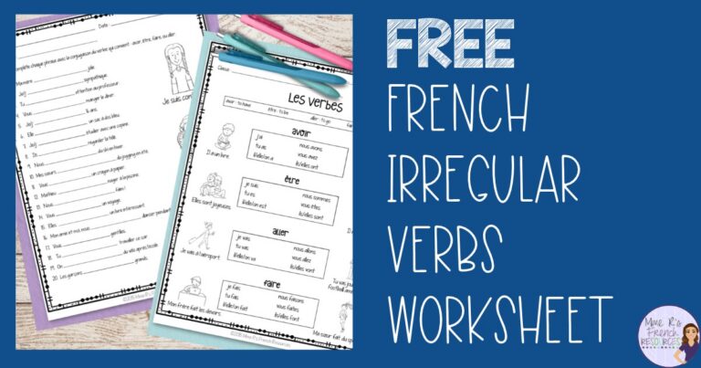 free French irregular verbs worksheets