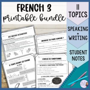 French 3 printable activities